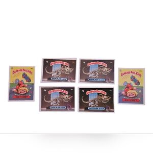 Vintage 1986 GARBAGE PAIL KIDS Series 3 LOT of 6 Cards Dinah Saur Misprint